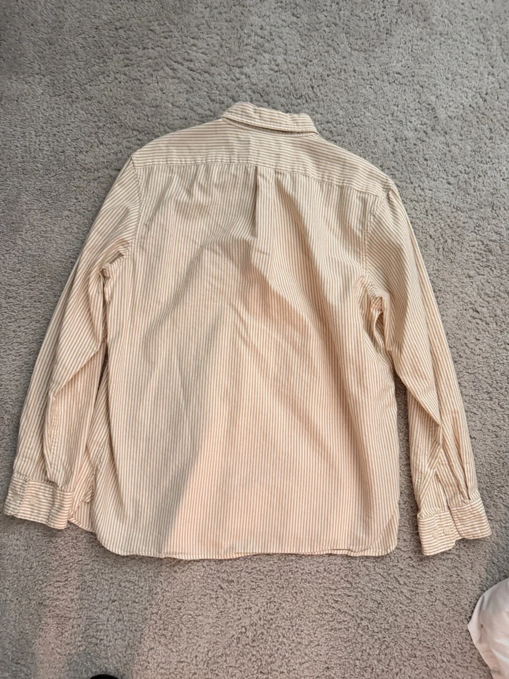 Banana Republic Cream and Tan Striped Dress Shirt
